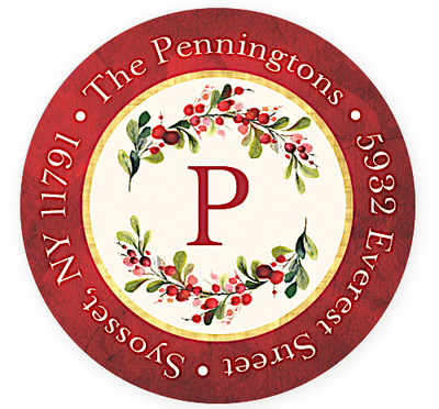 Gorgeous Garland Round Address Labels